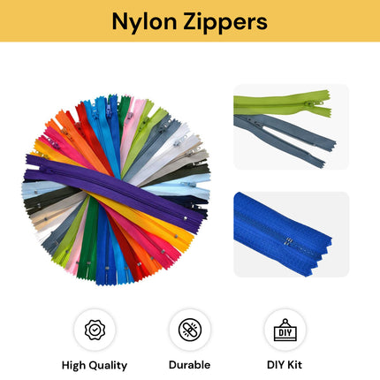 20PCs Nylon Zippers