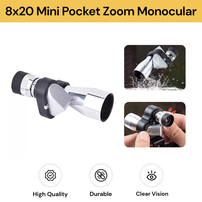 8x20 Mini Pocket Zoom Monocular