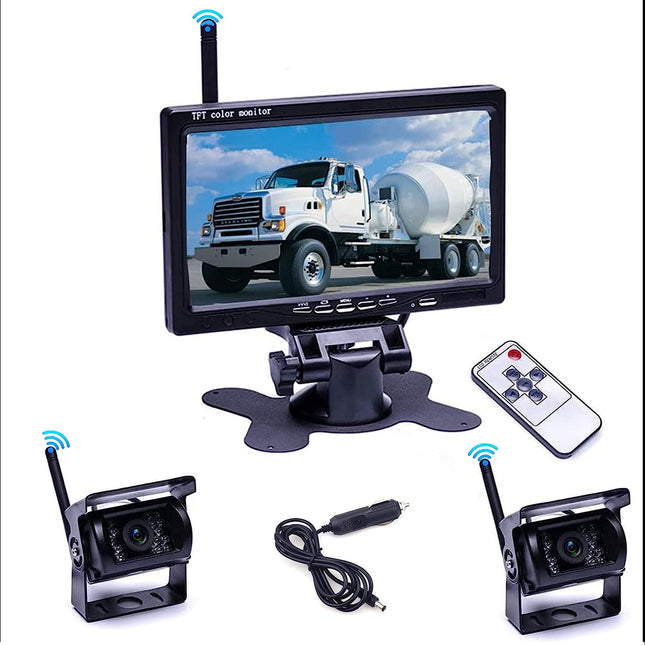 Wireless Rear View Monitor Kit - Easy Installation, Clear Display