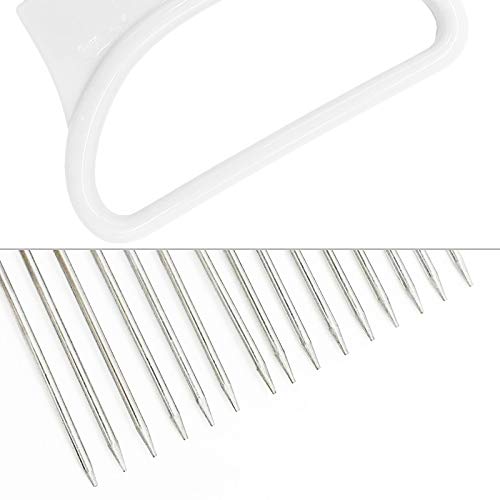 Stainless Steel Vegetable Onion Cutter Holder Meat Needle Kitchen Tools (White) cxds