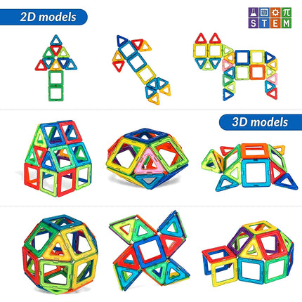 50 Pcs Strong Magnetic Blocks for Kids Magnetic Tiles Building Constructing & Creative Learning 3D Premium DIY Educational Toy Kit