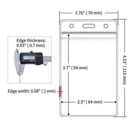 10pcs Plastic ID Card Holder Pouch - Clear, Badge Protection