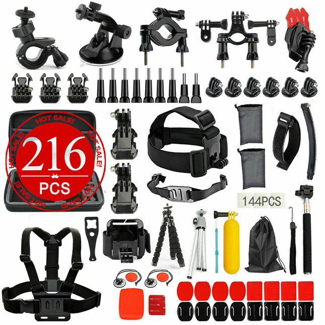 216-In-1 Go Pro Action Camera Accessories Compatible with GoPro Hero 8 7 6 5 4 3+ ew32