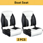 2X Folding Boat Seat - Black -White - Compact and Comfortable