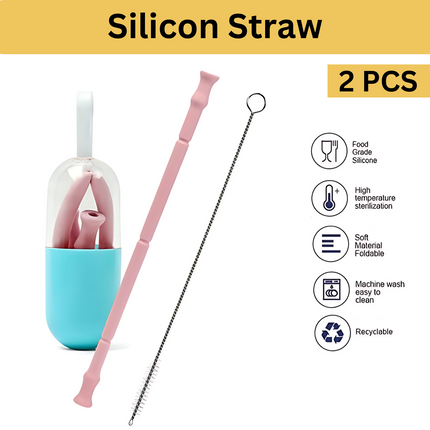 Silicon Straw - UPTO 5PCS