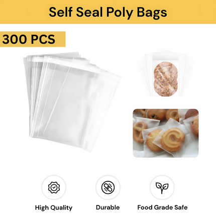 UPTO 300PCs Self Seal Poly Bags