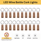 20PCs LED Wine Bottle Cork Lights