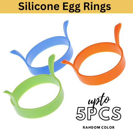 Upto 5x Silicone Egg Rings Non Stick Kitchen Baking Tools Pancake Handles