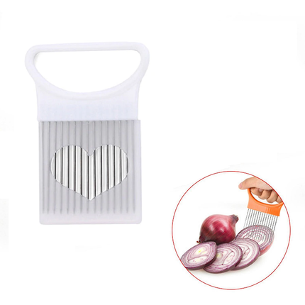 Stainless Steel Vegetable Onion Cutter Holder Meat Needle Kitchen Tools (White) re54