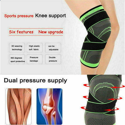 Weaving 3D Knee Brace Support Breathable Sleeve Gym Sports Jogging Joint Pain - M/L/XL