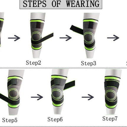 Weaving 3D Knee Brace Support Breathable Sleeve Gym Sports Jogging Joint Pain - M/L/XL