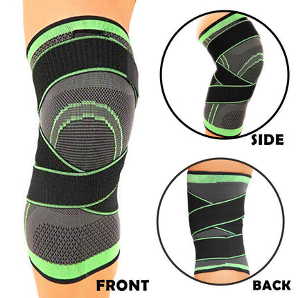 Weaving 3D Knee Brace Support Breathable Sleeve Gym Sports Jogging Joint Pain - M/L/XL