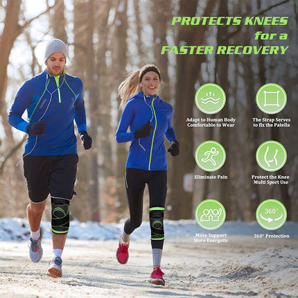 Weaving 3D Knee Brace Support Breathable Sleeve Gym Sports Jogging Joint Pain - M/L/XL