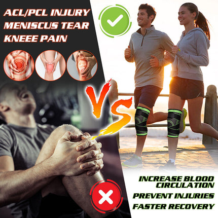 Weaving 3D Knee Brace Support Breathable Sleeve Gym Sports Jogging Joint Pain - M/L/XL