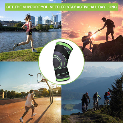 Weaving 3D Knee Brace Support Breathable Sleeve Gym Sports Jogging Joint Pain - M/L/XL