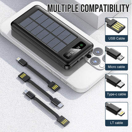 Portable 10000mah Solar Power Bank 2USB Backup Battery Charger For Mobile Phone