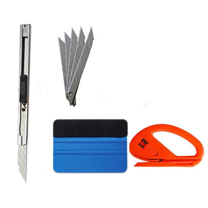 Car Wrap Vinyl Tools Kit 6 Film Wrapping Carbon Fibre Squeegee Safety Cutter AUS