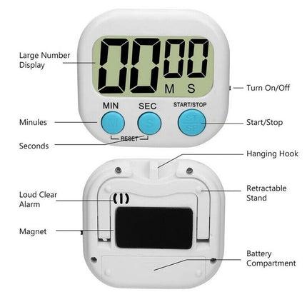 New Digital Clock Countdown Timer Magnetic Stick Cook Alarm Kitchen Sport LCD