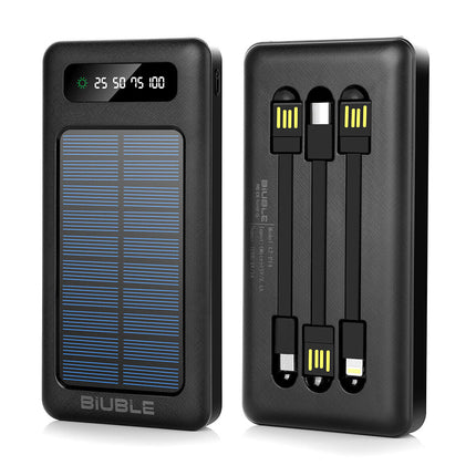 Portable 10000mah Solar Power Bank 2USB Backup Battery Charger For Mobile Phone