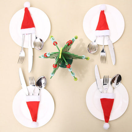 10x Santa Cutlery Bags