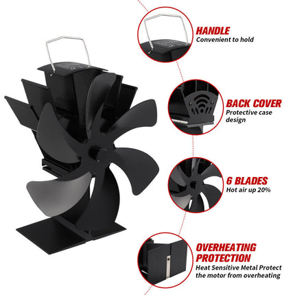 6 Blades Wood Heater Fan