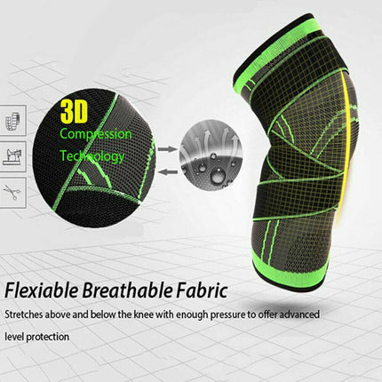 Weaving 3D Knee Brace Support Breathable Sleeve Gym Sports Jogging Joint Pain - M/L/XL