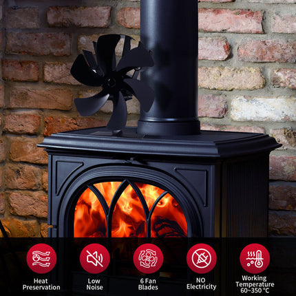 6 Blades Wood Heater Fan