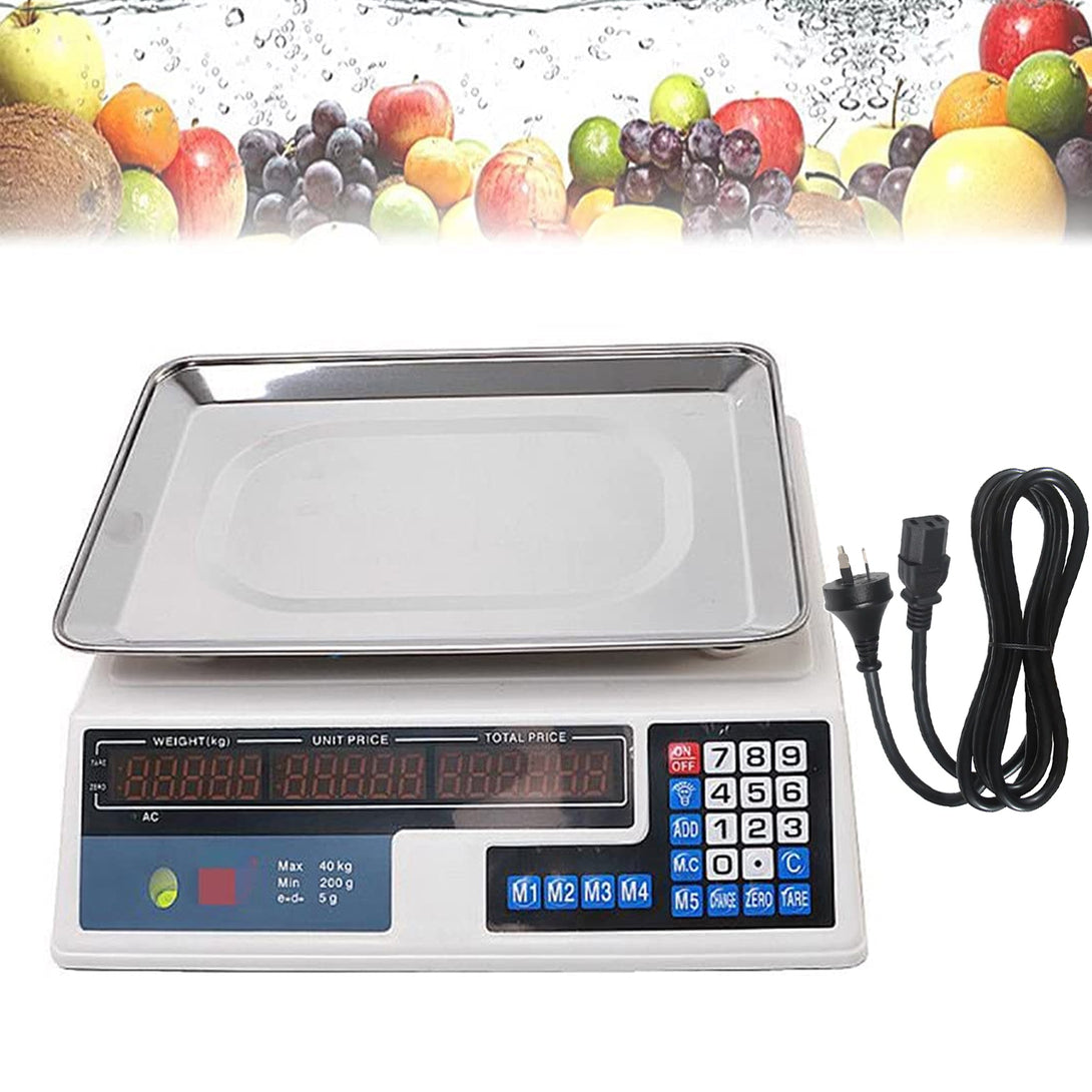 40KG Digital Display Scale Table Scales, Very Precise Fruit Market Scales, Digital Price Computing Scale for Vegetable Food Meat Fruit Produce, White sddsds_09ce4dbc-148e-4d90-adbf-6aed46baf8eb