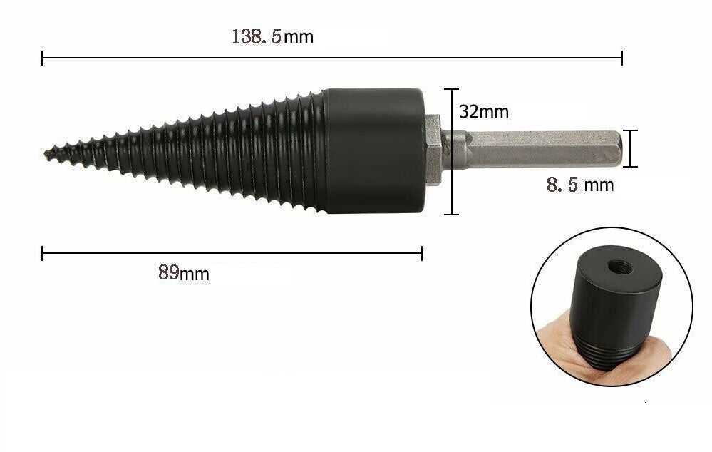 32 mm High Speed Twist Firewood Drill Bit Wood Splitter Splitting Cone 10_16664307-1e8a-4874-bcf3-421858a3c793