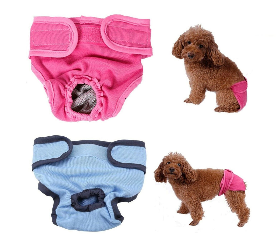Reusable Pet Hygiene Diapers Sanitary Pants - Blue/Pink