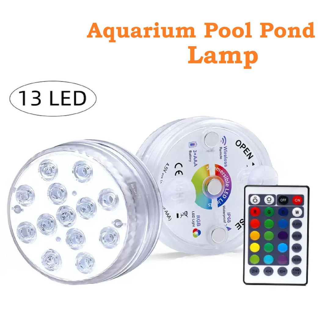Waterproof LED RGB Submersible Aquarium Pool Light-1LED+1REMOTE 13LED 1_66033373-04b9-4f49-965a-d0aeb5ab33b0