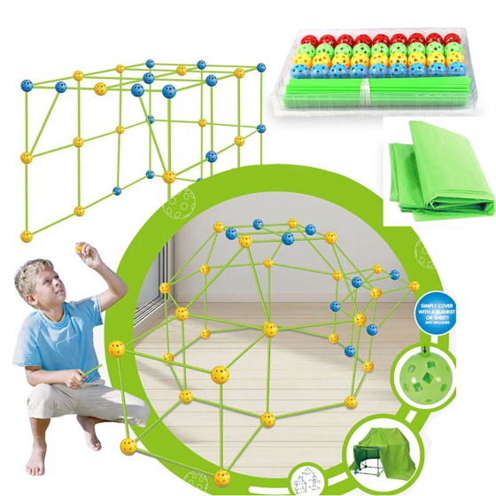 Kids Construction Fort Building Castles Tunnels Tents Kit DIY 3D Play House Building Toys for Kids Birthday Gift Building Block 2021-08-16