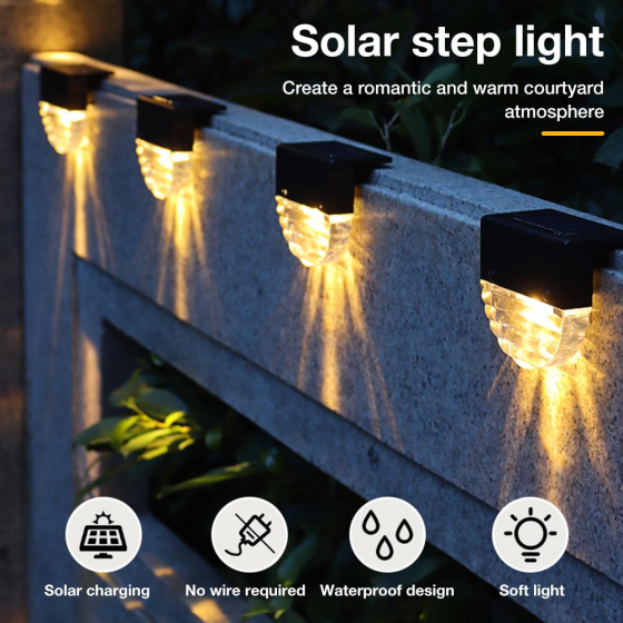 Solar Deck Lights Waterproof Solar LED Lights Outdoor for Deck,Fence,Step,Railing,Wall,Patio,Garden 4Pcs 2021-08-17_1