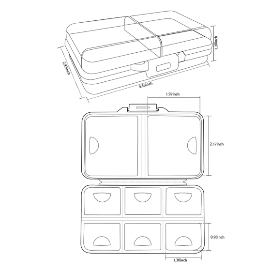 Travel Pill Organizer Portable Pocket Pill Box Dispenser for Purse Vitamin Fish Oil Compartments Container Medicine Box 2021-09-14_5__1