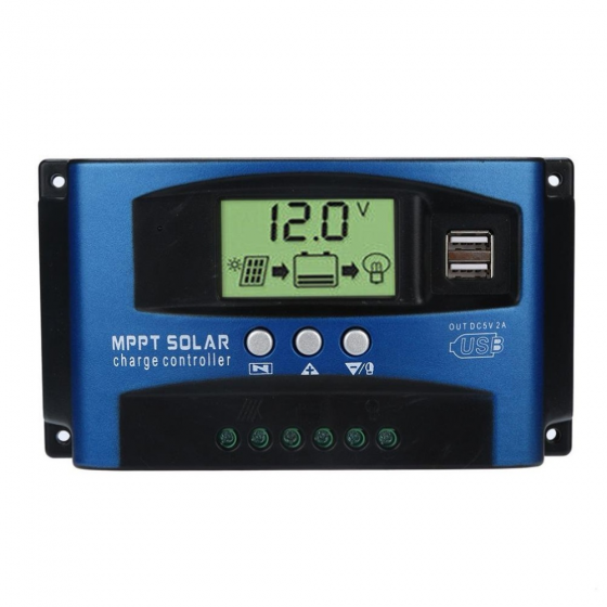 100A Solar Charge Controller Dual USB LCD Display 12V 24V Auto Solar Cell Panel Charger Regulator with Load 2021-09-25