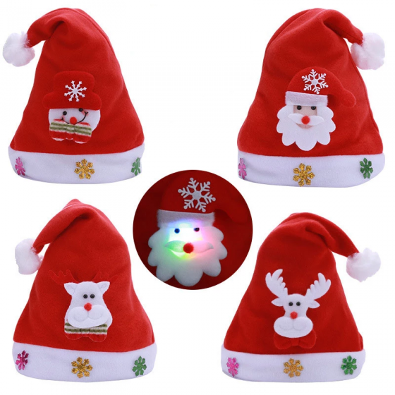 Merry Christmas Hat LED Lamp Hat Cartoon Adult Children Santa/Elk/Snowman Christmas Cap Supplies Kids Xmas Gifts 2021-11-17_10