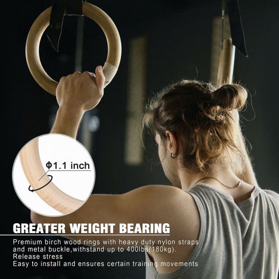 Gymnastic Ring with Adjustable Strap for exercise strength training, fitness, pull ups and dips 24fa3c3f-6382-4ca5-bc68-08bc0ffb1220.8aab27023673711c12774352b6846ef9