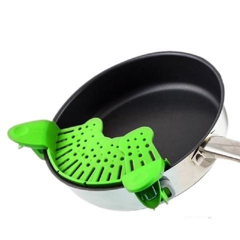 Anti-Spill Strainer Clip Colander Kitchen Tool Filter Drainer Peas Bowl Pot Clip