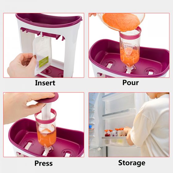 Infant Fresh Food Fruit Squeezed Squeeze Station Baby Feeding Toddler Weaning Puree with 10pc Squeezed Food Pouches 54ab2748-797a-4f5c-89ed-64048ebf03da_1.7e6c432d5d8563212eeb01785b9a5d6e