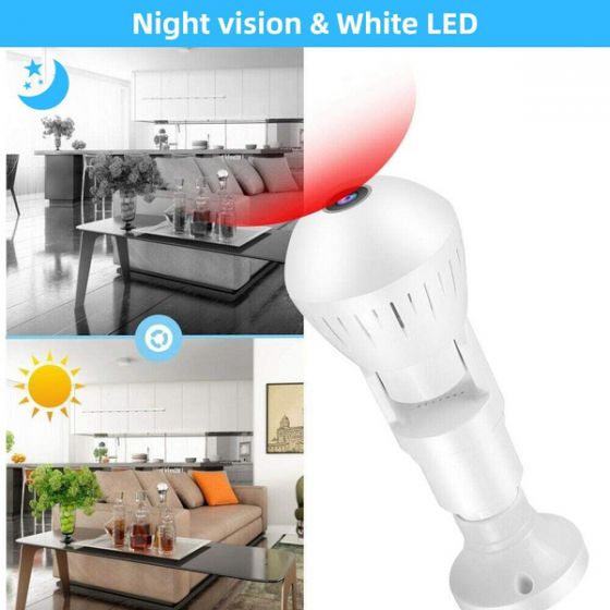 360Â° Fisheye Hidden V380 WiFi IP Camera 24 Hours Monitoring 1080P HD Night Vision Alarm Home Security Surveillance Camera LED Bulb, Support 128G SD Card 600bc56d4d111eb5ed4161f2-1-large