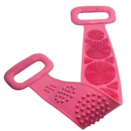 Silicone Body Back Scrubber, Double Side Bathing Brush for Skin Deep Cleaning Massage, Dead Skin Removal Exfoliating Belt for Shower