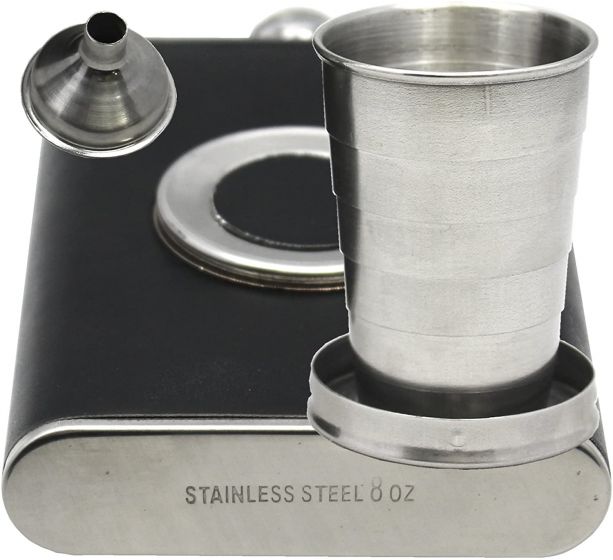 Stainless Steel Liquor Flask with Built in Collapsible Stainless Steel Shot Glass and Funnel 719uig3o1jl._ac_sl1500