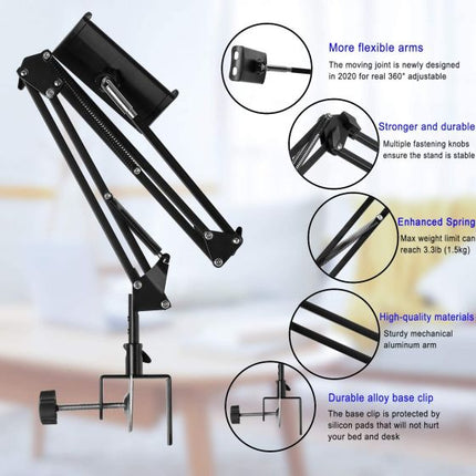 Aluminum 360Â° Adjustable Bed Flexible Long Arm Tablet Stand Phone Holder 71mdoganoul._ac_sl1500