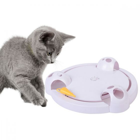 Toy Mouse Track Interactive Cat Toy with Rotating Mouse Track
