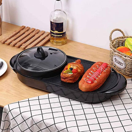 2-in-1 Electric BBQ Grill Non-Stick Teppanyaki Hot Plate Pan Steamboat Hotpot 81etbmokqql._ac_sl1500