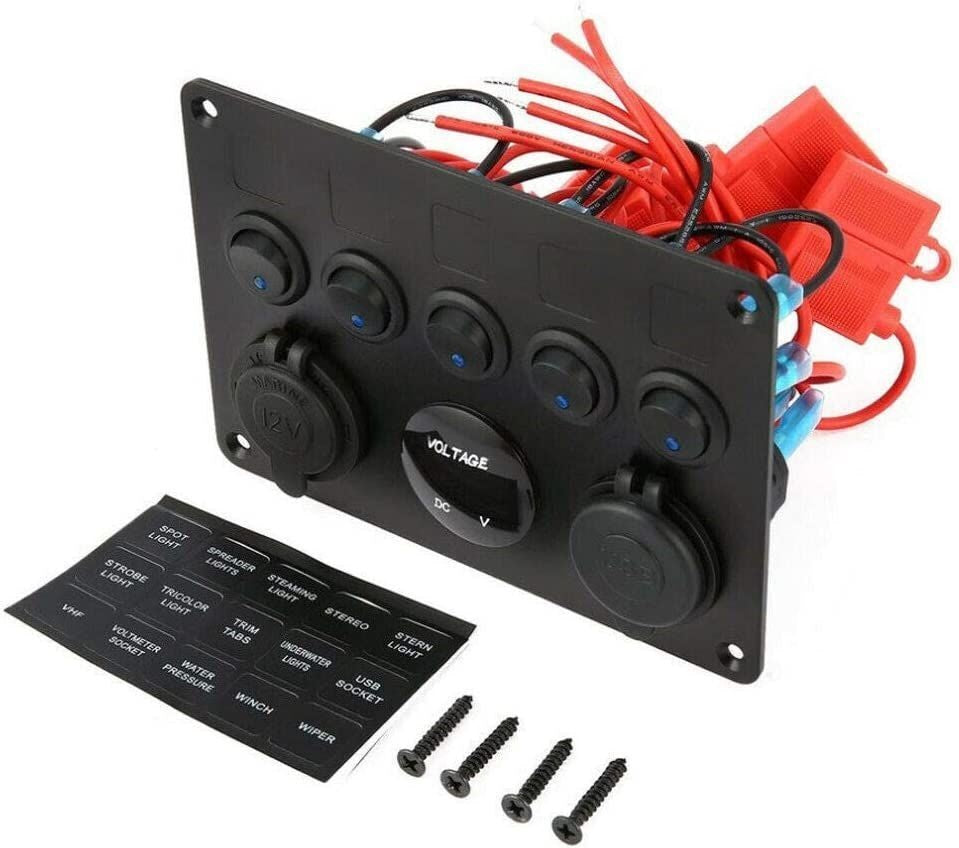 5-Gang 12V Switch Rocker Panel: Control with Ease