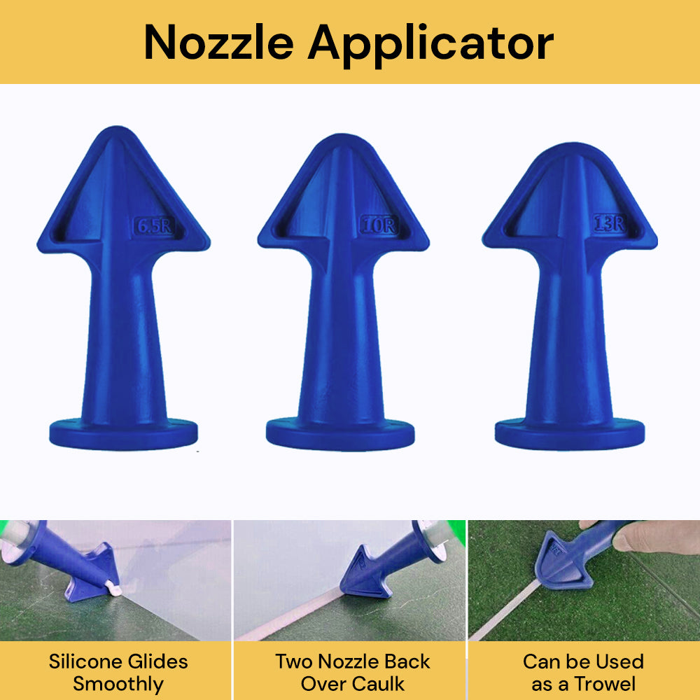 thumbnail image 2 of Lurrose 10Pcs Stainless Steel Caulking Nozzle Tips Durable Sealant 2 of 10