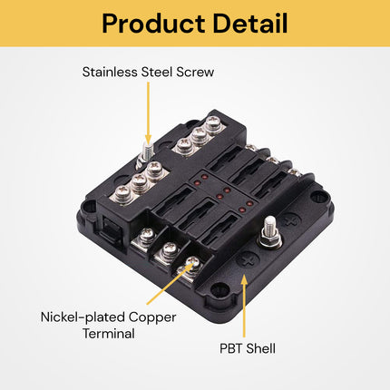 6 Way Blade Fuse Block Box FuseBlock03