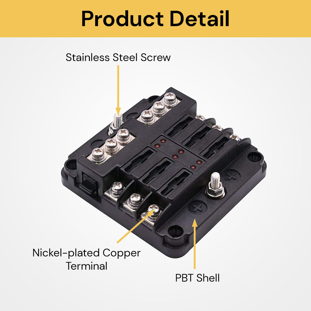 Led Blade Block Box 6 Way Blade Fuse Block Box – ezonedeal