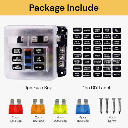 6 Way Blade Fuse Block Box FuseBlock04